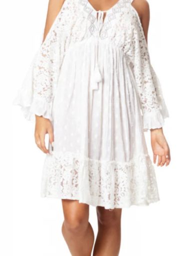 La Moda Lace Cold Shoulder Mini Dress [Retail $95]