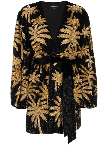 Retrofete Gabrielle Palm Tree Print Robe