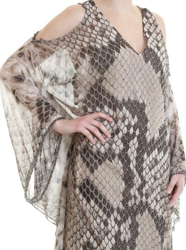 Roberto Cavalli Snake Skin Print Long Dress