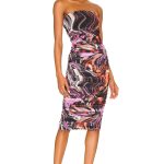 Demi Midi Dress in Fuchsia Swirl