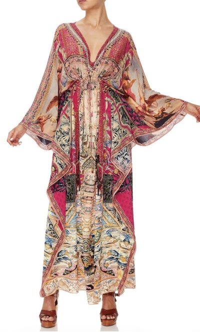 Camilla V-Neck Kaftan With Tie Waist Lounge Hour