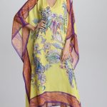 ETRO Cutout-Shoulder Caftan, Lemon georgette [Retail $2100]