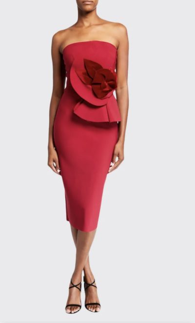 Chiara Boni La Petite Robe 3D Cocktail Dress in Red [Retail $750]