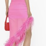 Giuseppe Di Morabito One-shoulder Feather-trim Dress In Pink [Retail $1453]