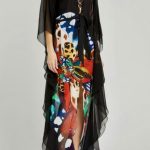 Roberto Cavalli Black Butterfly Print Slit Dress [Retail $1750]