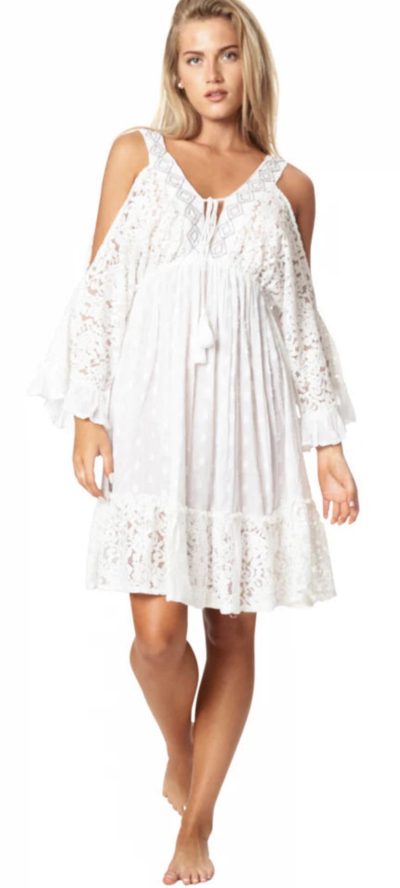 La Moda Lace Cold Shoulder Mini Dress [Retail $95]