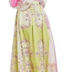 Floral symphony belted maxi dress