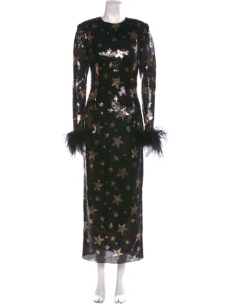 Ilkyaz Ozel Veronique Sequin Star Print Long Dress [Retail $825]