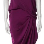 Halston Heritage Draped Silk Dress with Embellished Straps
