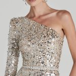 Nadine Merabi Adriana Metallic Dress