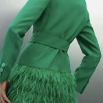 Karen Millen Crepe Feather Hem Double Breasted Tux Mini Dress