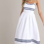 SWEET MELODY 100% COTTON WHITE DROP WAIST MIDI DRESS