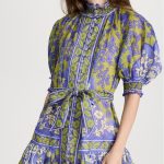 Zimmermann Raie Latern Printed Ramie Mini Dress