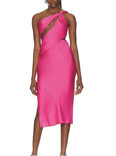 Misha Midi Dress in Hot Pink