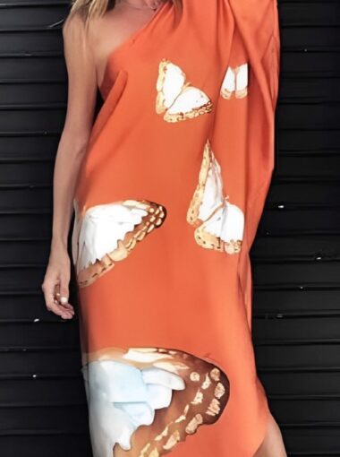 Renee Kaftan Butterfly Tangerine