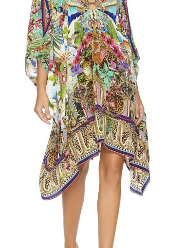 Short Kaftan With Hardware Champagne Coast