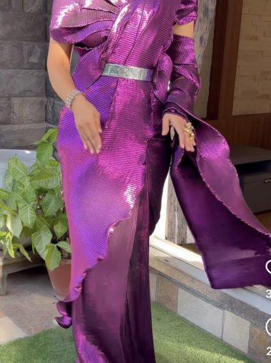 Purple Concept Saree with Belt