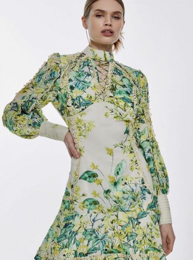 karen-millen-floral-woven-high-neck