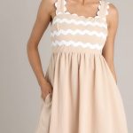 Birds Singing Natural Scalloped Mini Dress