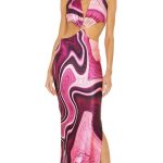 Farai London Gaia Long Dress in Purple