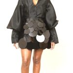 Imad Eduso Black Top Blouse with Embellished Skirt