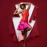 Imad Eduso Orange and Pink Blouse and Skirt