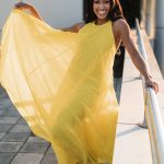 Layered Bright Yellow Sleeveless Dress