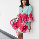 Vibrant Floral Print with Ornate Belt Design