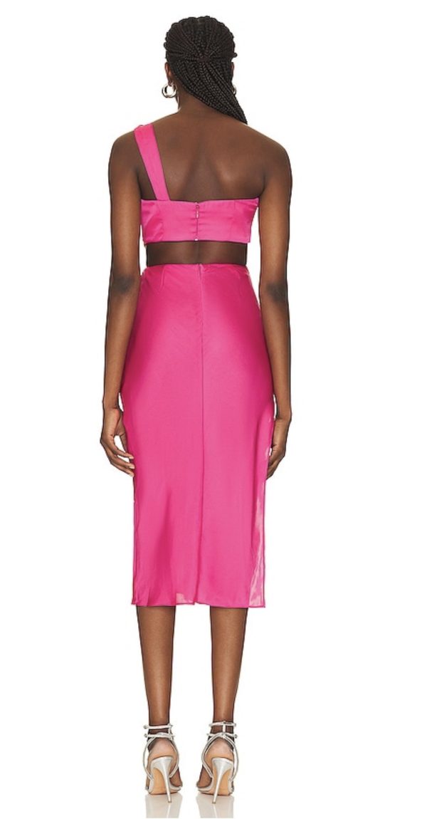 Misha Midi Dress in Hot Pink