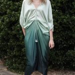 Mandira Curtis Ombré kaftan dress Satin Silk