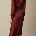 Reiss Renae Raspberry Satin Wrap Front Dress