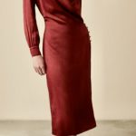 Reiss Renae Raspberry Satin Wrap Front Dress
