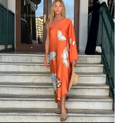 Renee Kaftan Butterfly Tangerine