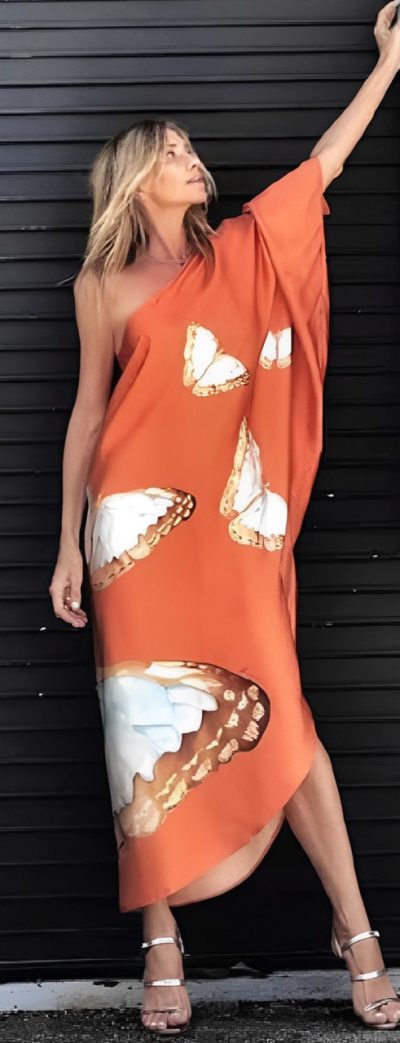 Renee Kaftan Butterfly Tangerine