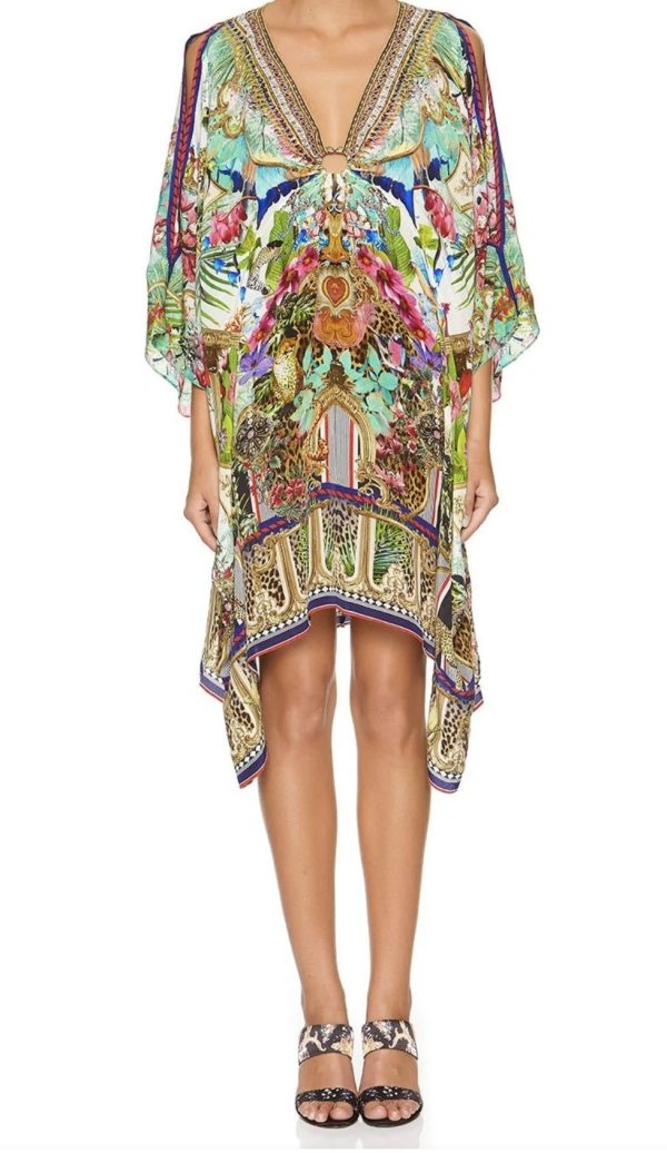 Short Kaftan With Hardware Champagne Coast