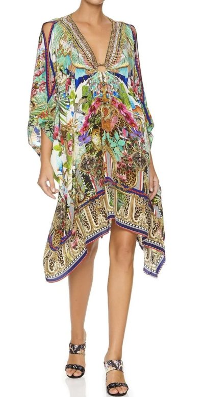 Short Kaftan With Hardware Champagne Coast