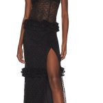 MAJORELLE Sienna Lace Gown in Black