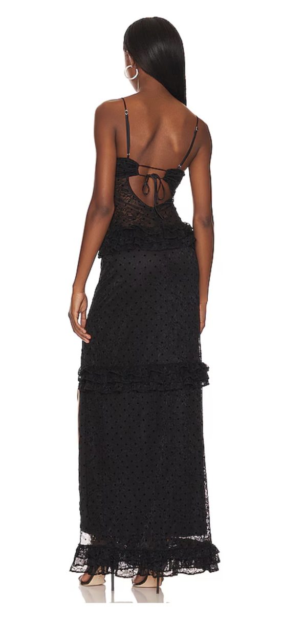 MAJORELLE Sienna Lace Gown in Black