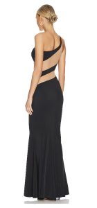 Norma Kamali Snake Mesh Fishtail Gown in Black & Nude Mesh