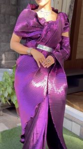 Purple Concept Saree with Belt