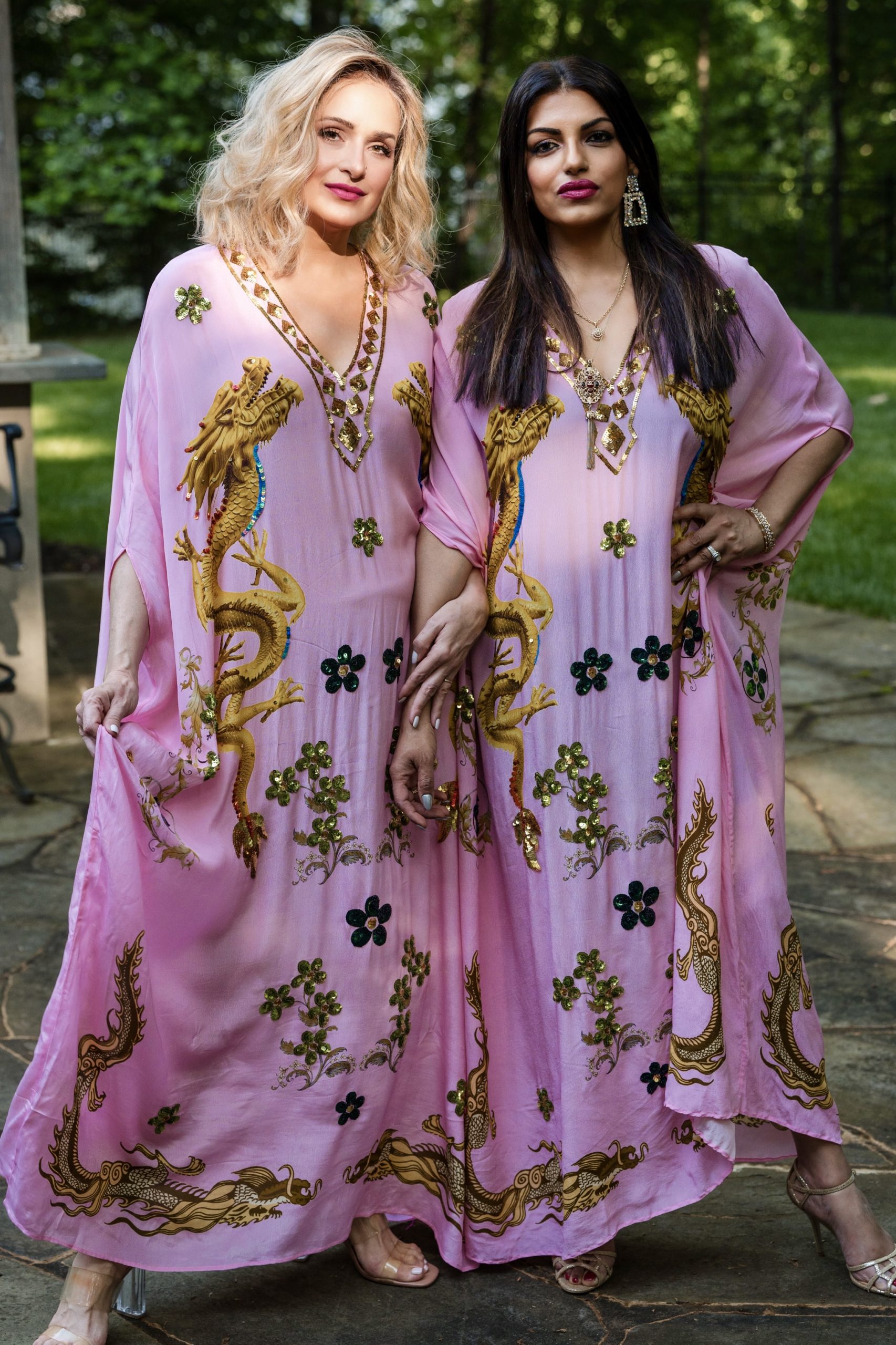 in house embellished kaftan