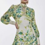 karen-millen-floral-woven-high-neck