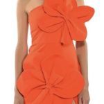 Orange One Shoulder Floral Dress