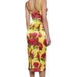 Yellow floral romantic lace up babydoll dress