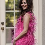 Embellished Feather Mini Dress
