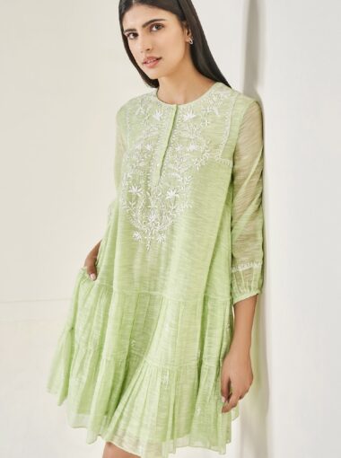 Anita Dongre Clover Chikankari Embroidered Dress