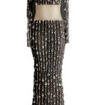 Crystal and Sequin Long Sleeve Top and Skirt Set