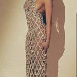 Stretch mesh sequin cocktail dress