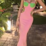 Carine cut out bandage gown