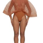 Andrea Iyamah -sombra bodysuit in rust pomegranate.